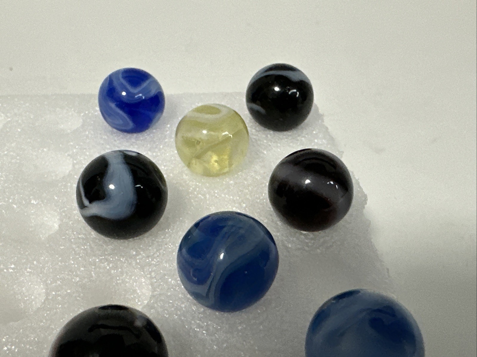115 Lot Of 15 Vintage Alox Swirl Marbles!