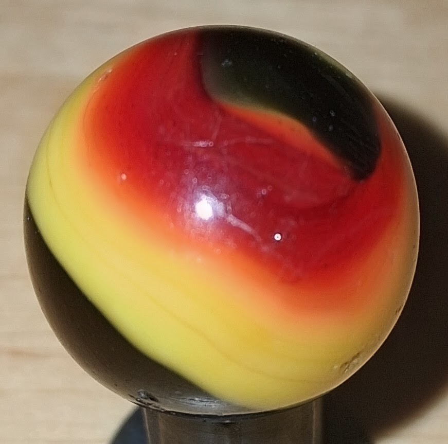 Vintage Akro Agate “Indian Blanket” Corkscrew Marble 23/32″