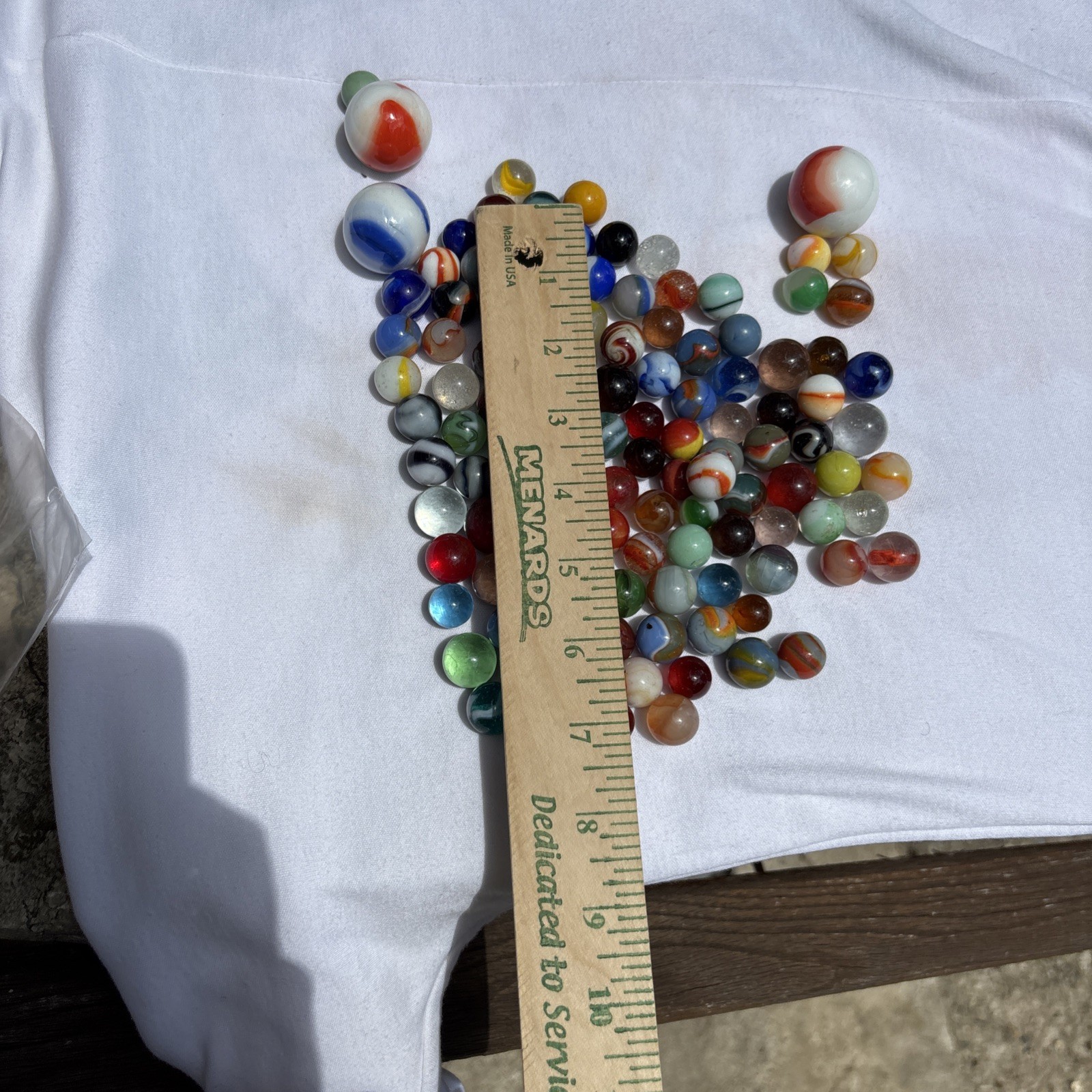 Original Lot Antique Vintage Old Marbles Swirl Blue Green Orange Clear Glass
