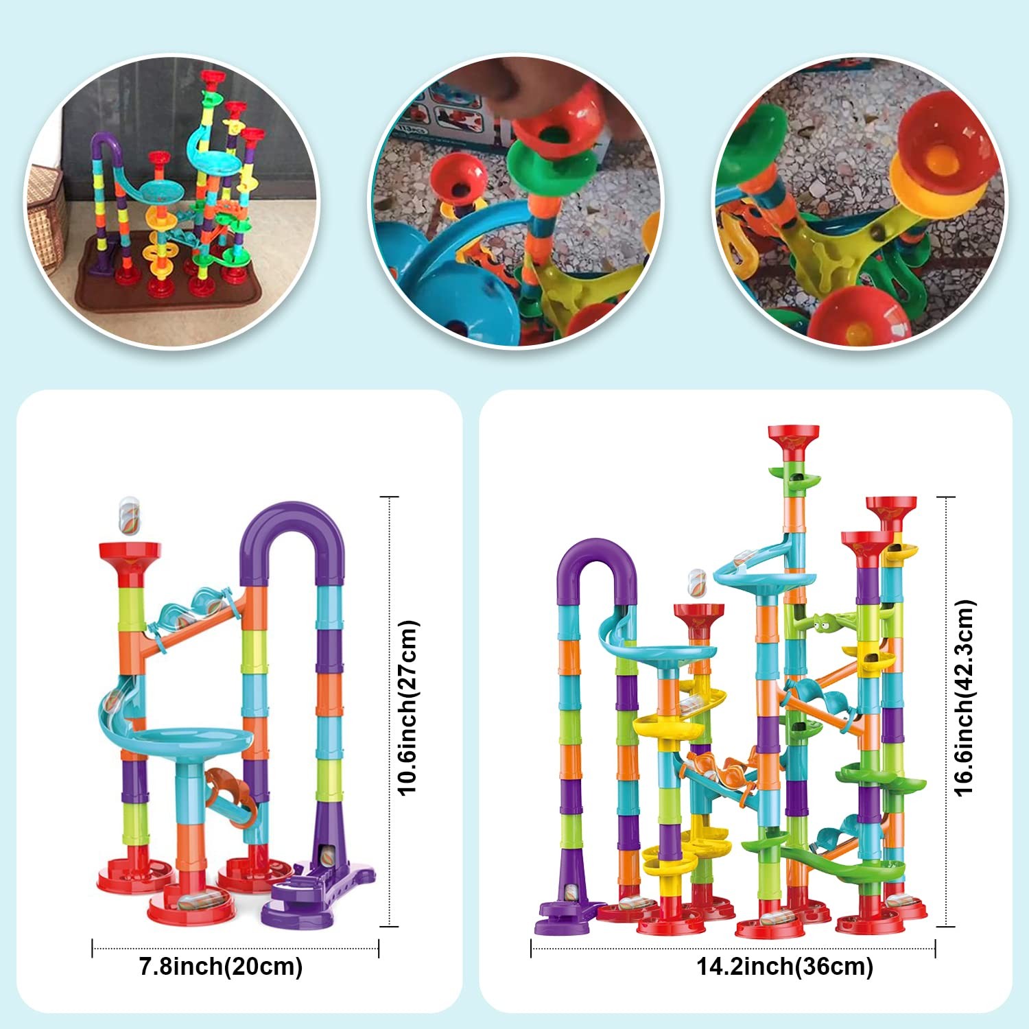 Marble Run for Kids Ages 4-8 – Maze Game DIY Educational Playset White