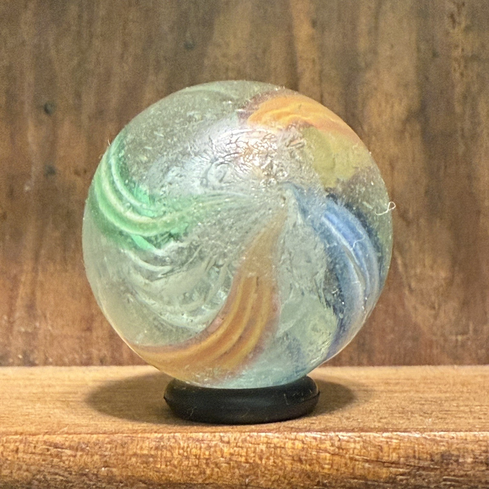 Antique German Handmade Latticinio Shooter Marble 25/32” Near Mint(+) | (164)