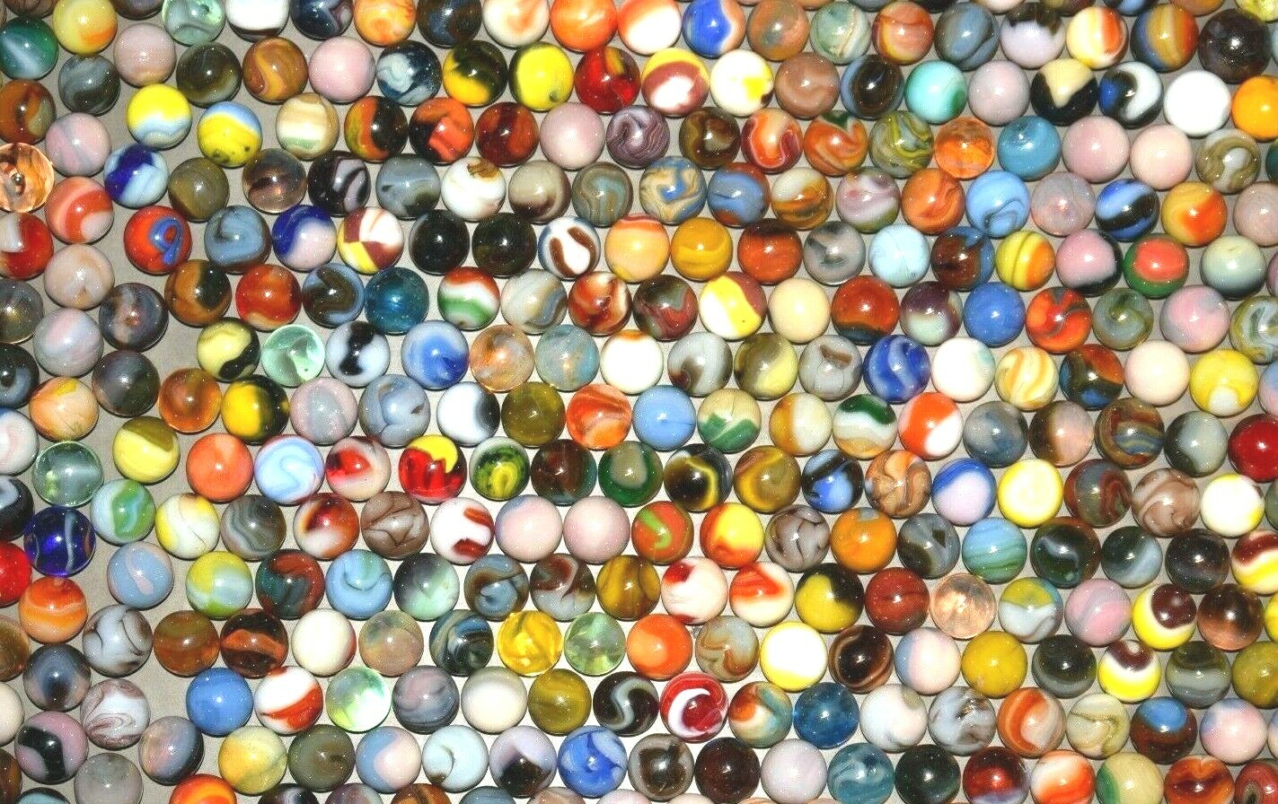 Hand Selected Early Run JABO Mixed Marbles Lot of 12 Size .625″ / 5/8″ + or –