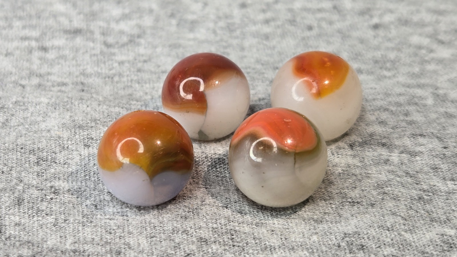 Vitro Agate Conqueror Marbles – Clear Base Brushed Patches | Lot of 12 #007