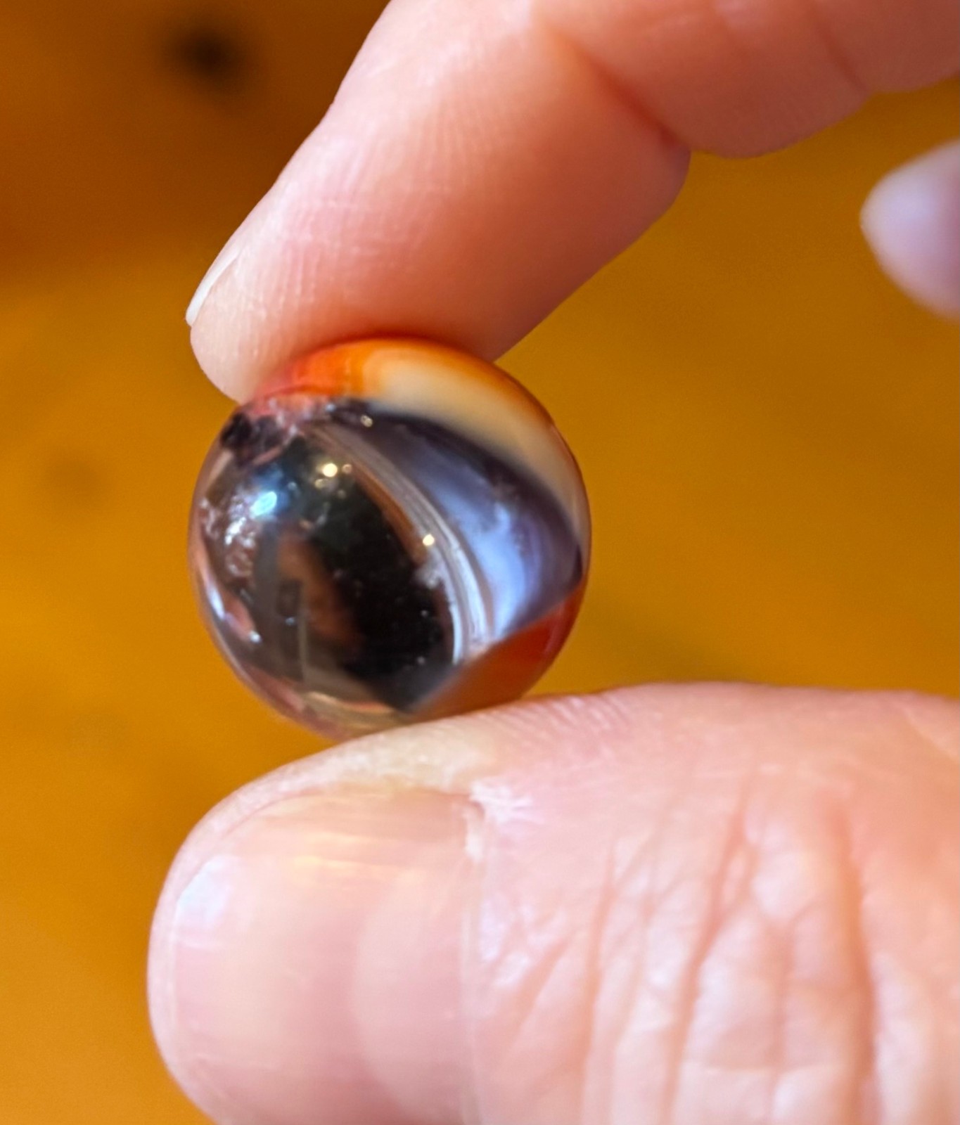 VTG Glass Marble Maybe Master Tiger Eye? Approx. .62″ Very Chipped! #21 As Is