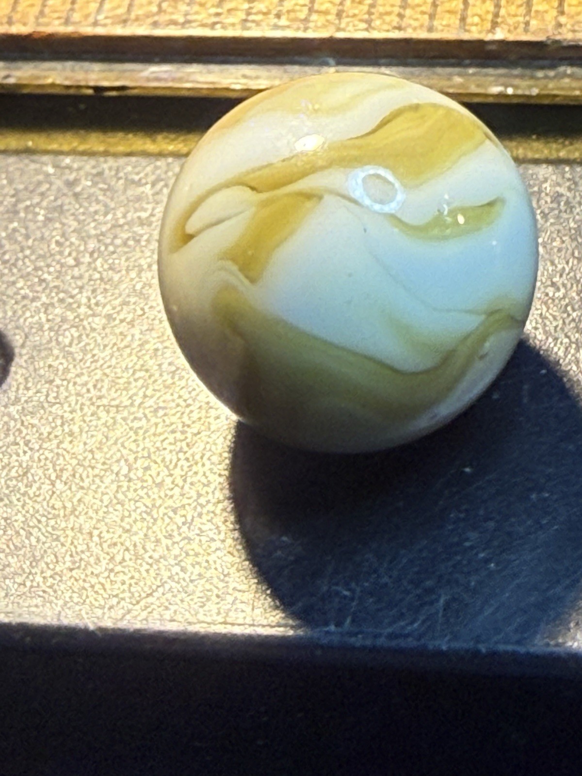 Ravenswood Butterscotch Swirl Old Vintage Marble White Tan Colors