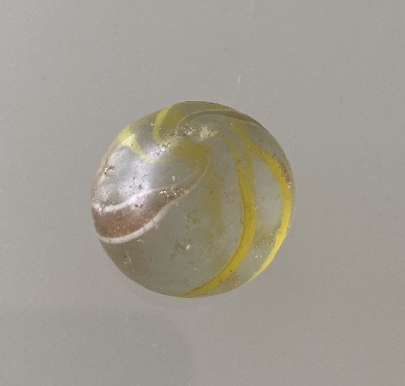 Banded Lutz Marble Yellow Banded Lutz Marble Vintage Marbles 20 mm