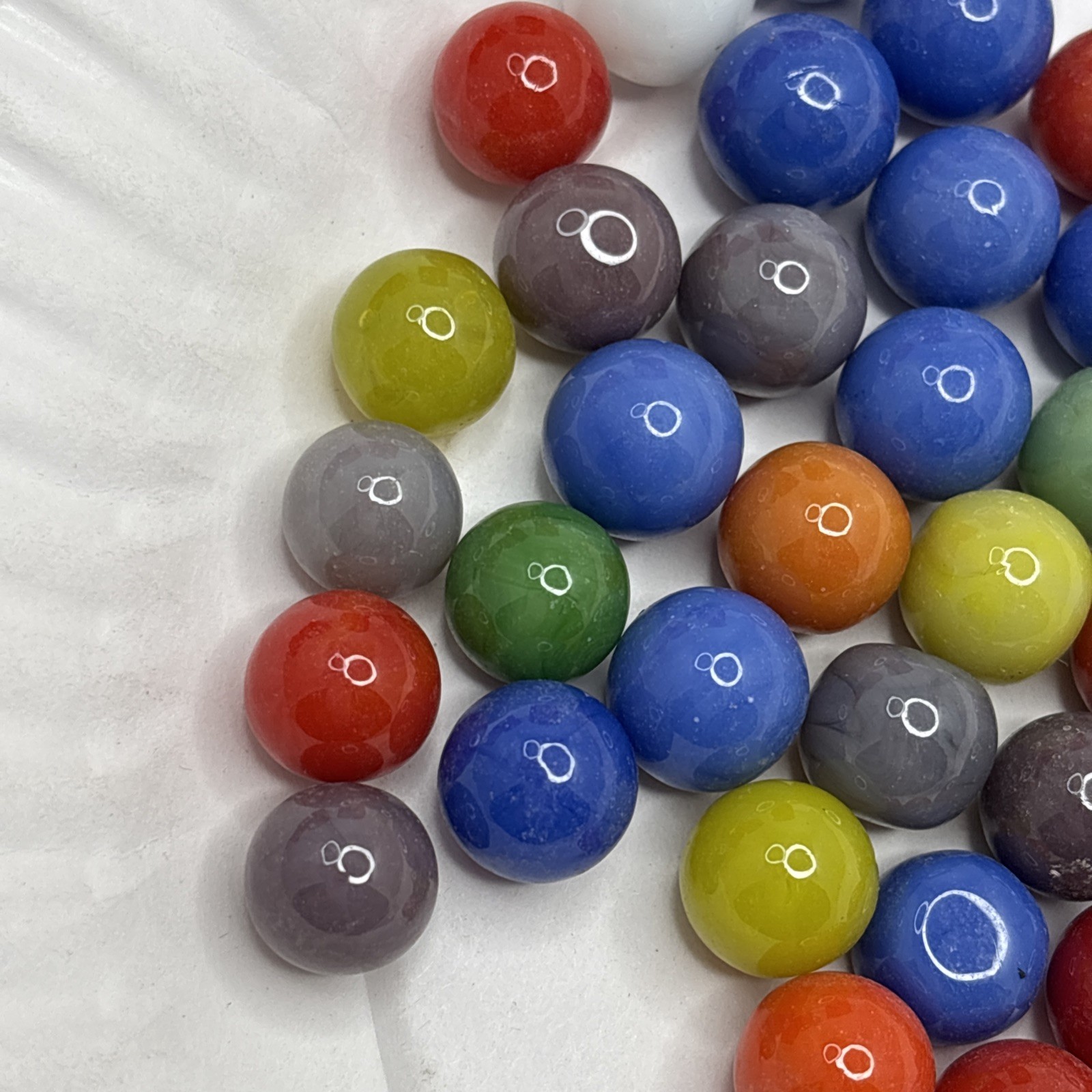 Vintage Bright Color Glass Marbles Lot of 50 Peewee Size SS Some Imperfections