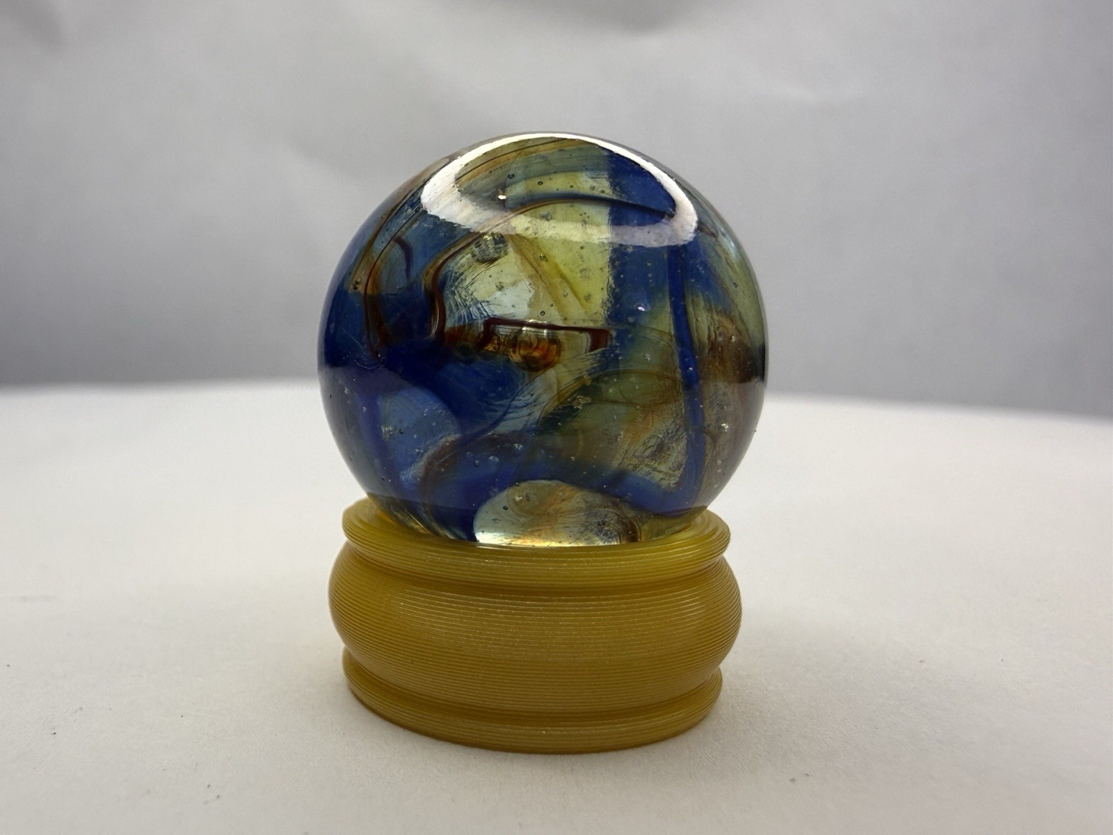 Glass .72” Marble With Display lot #8862 See Photos Description