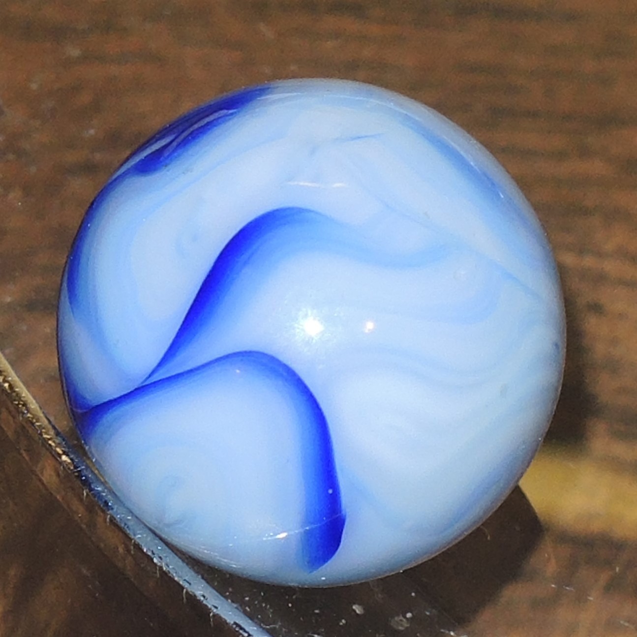 17/32” Killer Busy Ravenswood Blue Raven Flames & Swirls Marble