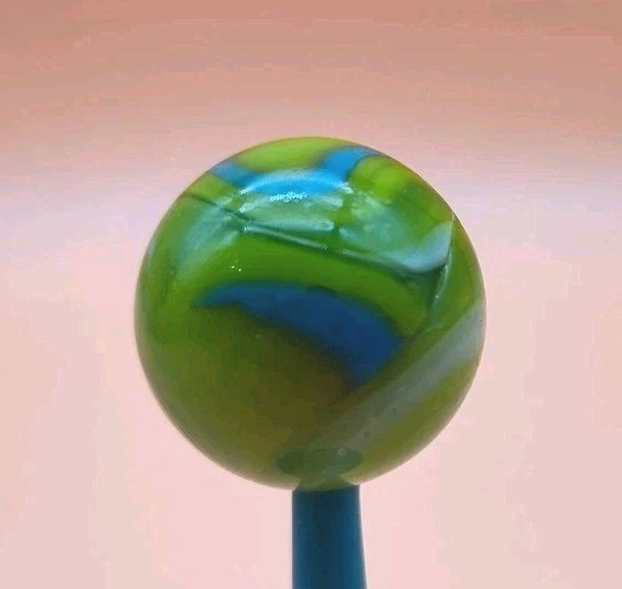 VACOR MERMAID AKA TROLL Green & Blue Swirl Marble glass 22mm (7/8″) Shooter Size