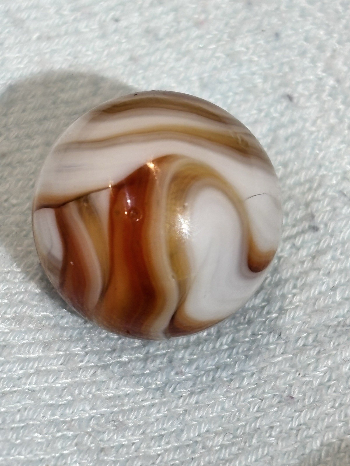 Vintage Alley Agate Root Beer Caramel Flame Swirl Marble 0.69”
