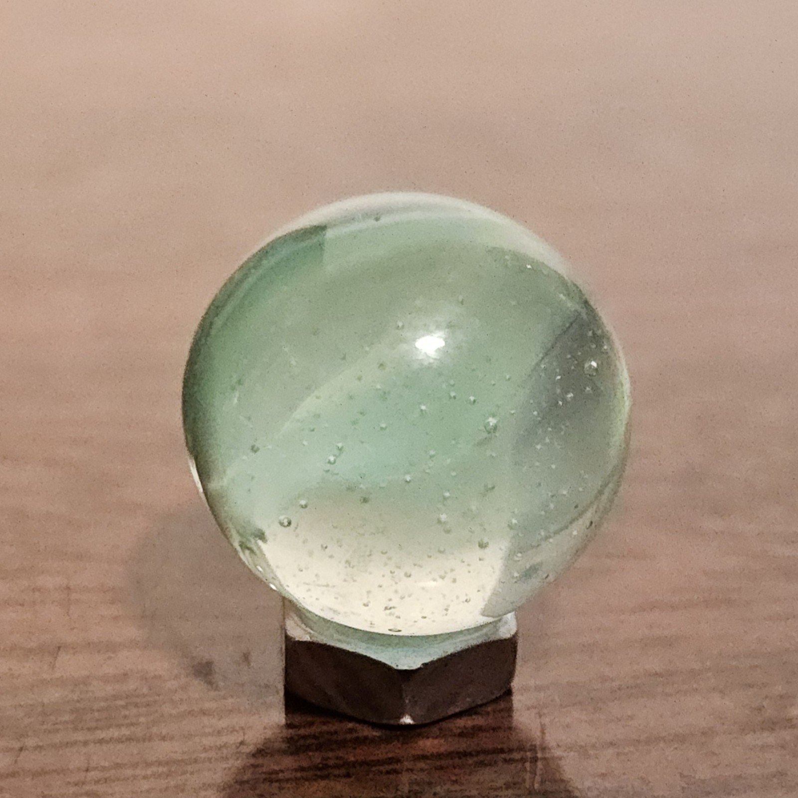 Vintage CE Bogard Light Green Floppy 4-Lobe Cats Eye .593″ Glass Marble