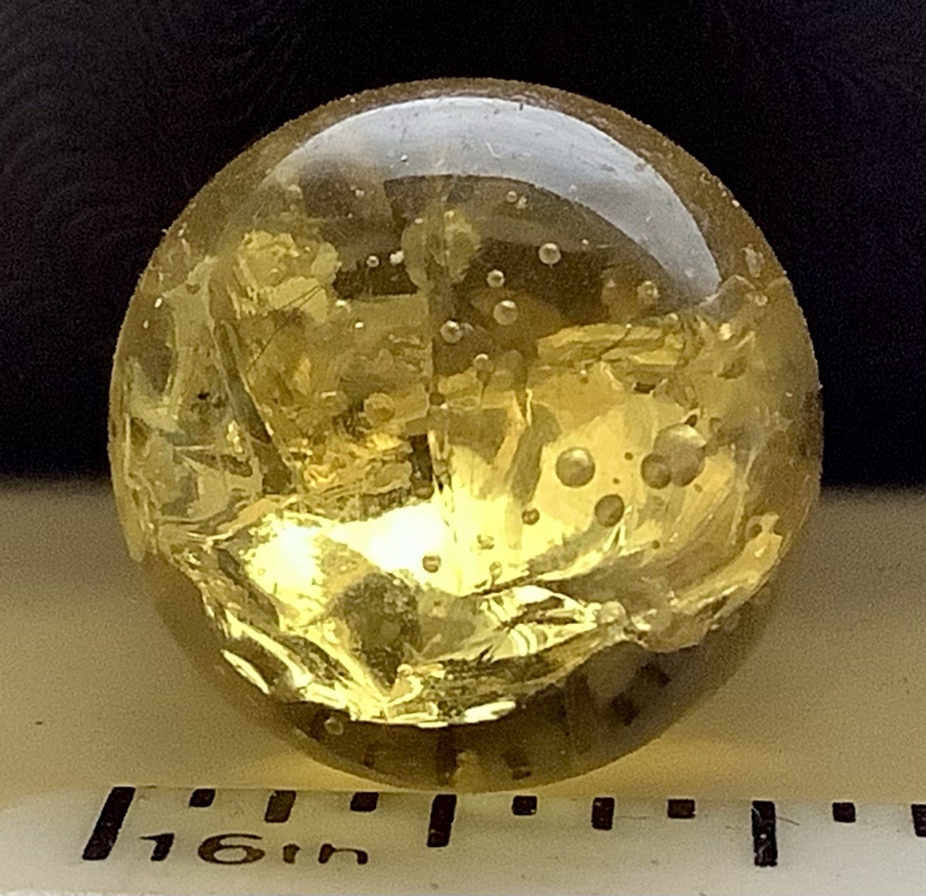 Vintage Estate Gold Vitro Crackle Glass Marble 8/16” Bubbles
