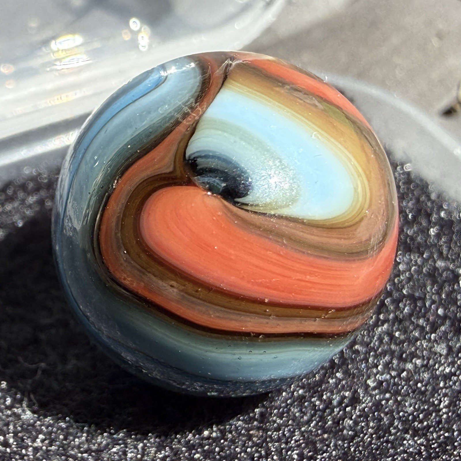 Christensen Agate Company CAC Striped Opaque Swirl With Oxblood .62” M Condition