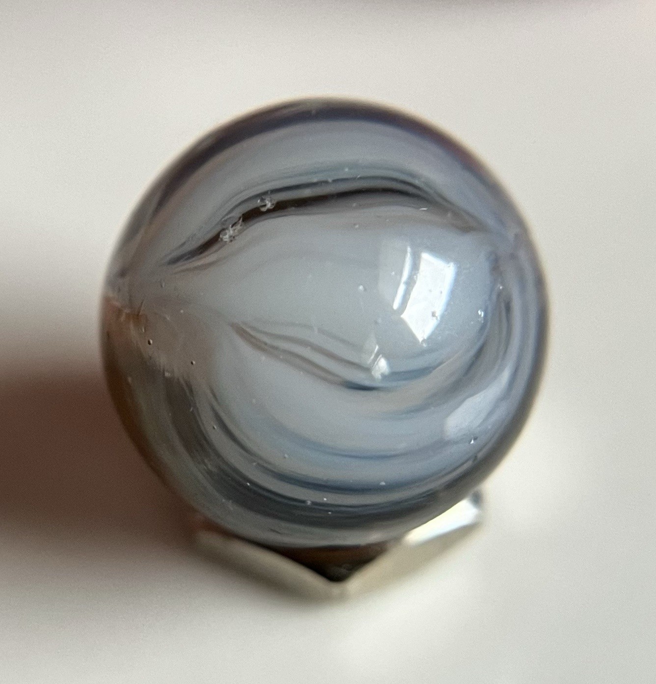 🎯 Vitro Agate Conqueror Marble BULLSEYE Veneered Ribbon and Patch NM .62”