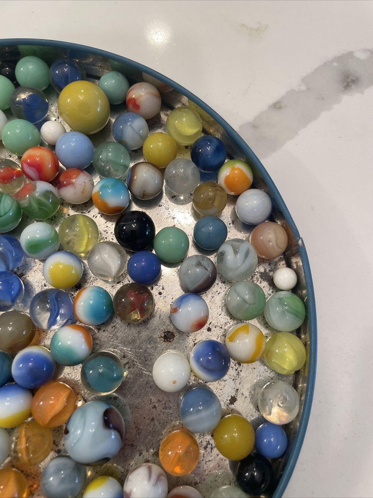 Huge lot of vintage marbles. 150 total