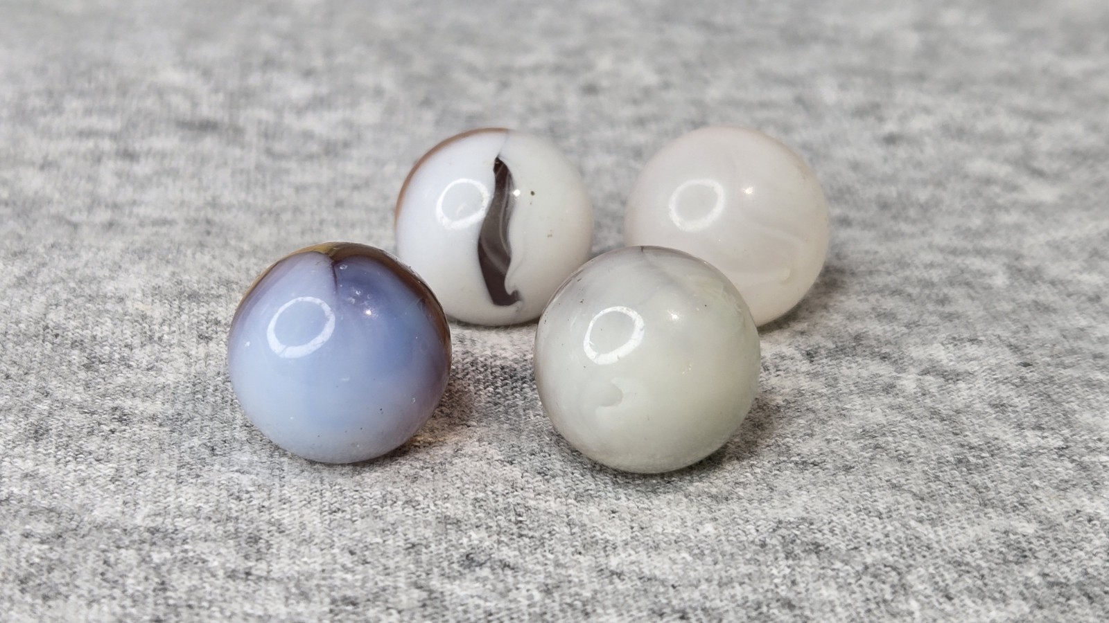 Vitro Agate Conqueror Marbles – Clear Base Brushed Patches | Lot of 12 #007