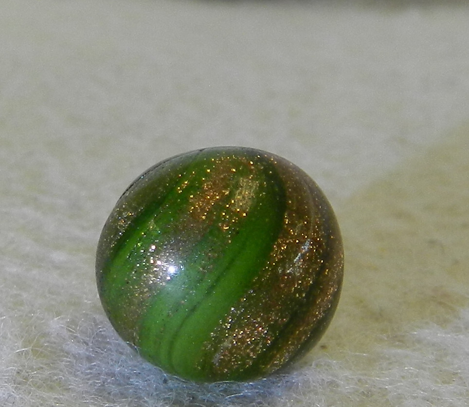 #16493m Tiny .45 Inches Vintage German Handmade Mist Lutz Marble