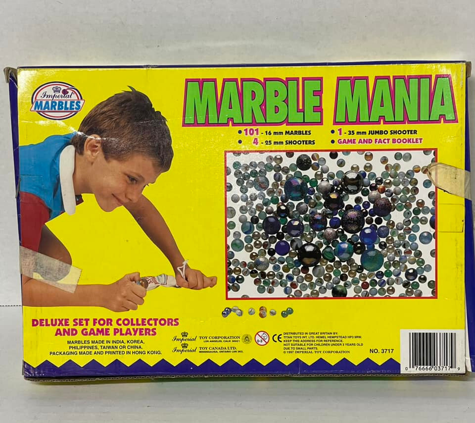 1997 Marble Mania By Imperial Toy Corporation- Boxed Set of 106 Marbles VINTAGE