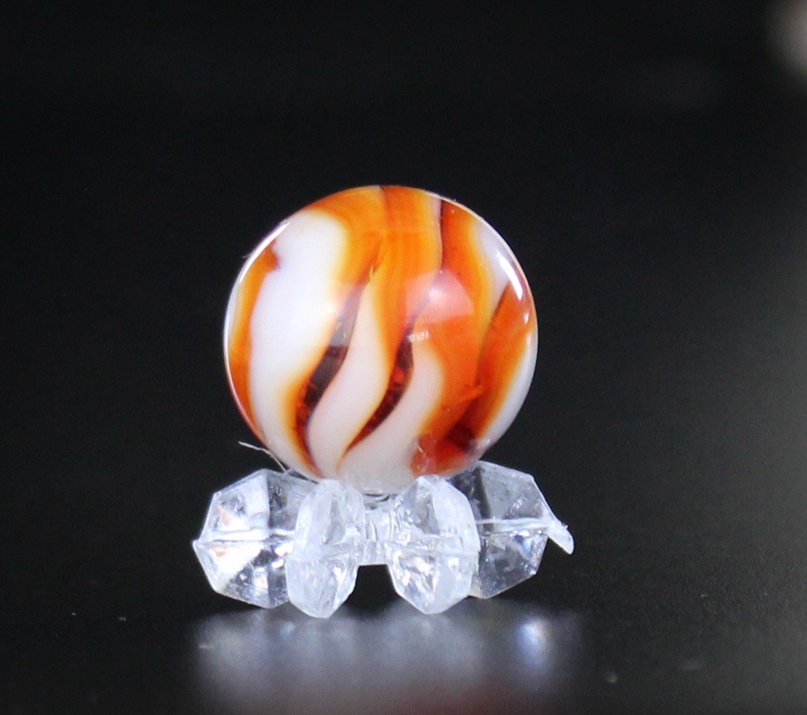 West Virginia WV Alley Candy Orange White Flame Swirl .60”