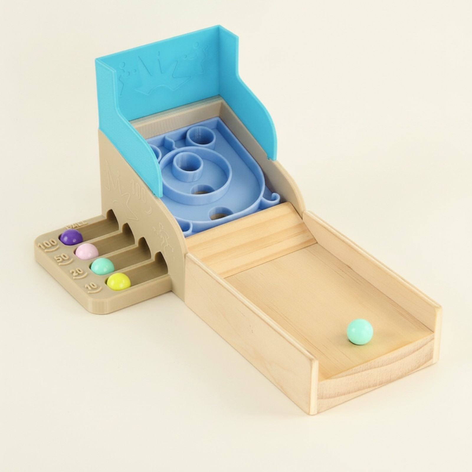 Wooden Marble Toy with Ramp Educational Marble Run Set STEAM for Children