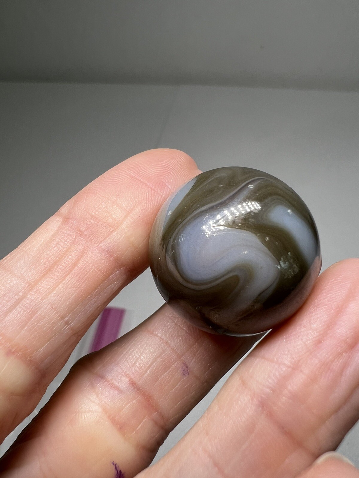 Peltier Milk White Brown Marble Rare Hard Color Peltier Marble Vintage Marbles