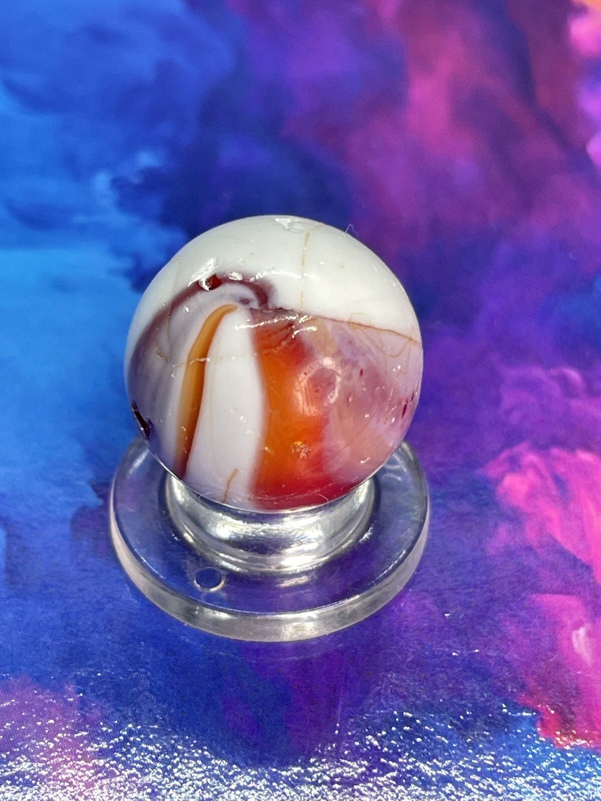 Christensen Marble HTF Christensen Red Opaque Swirl Marble Vintage Marbles 0.669