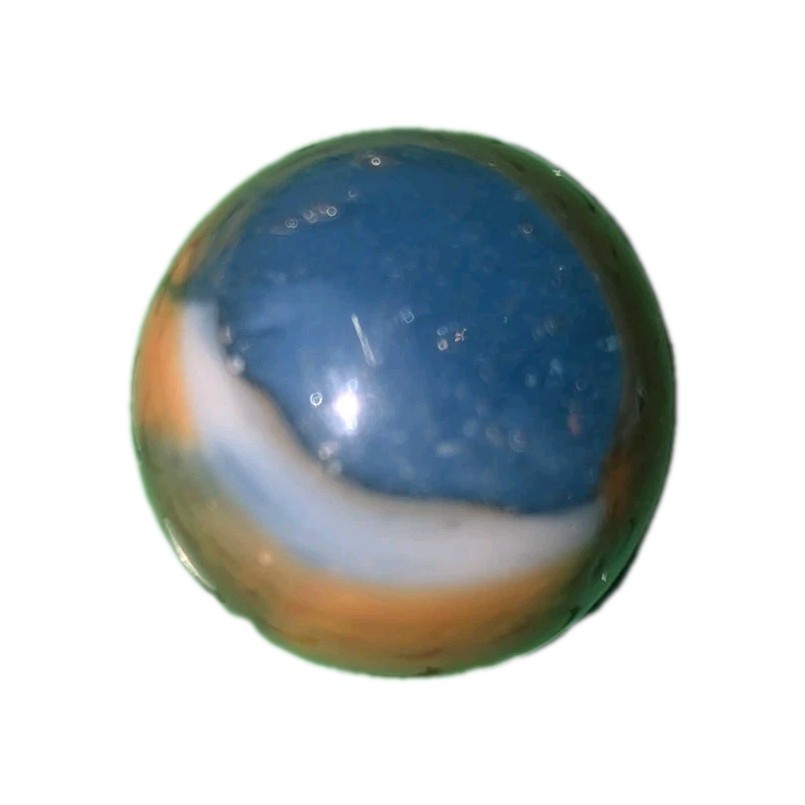 Vintage Marble: 5/8 Peltier Translucent Blue Bubbles Base Rainbo Kokomo?