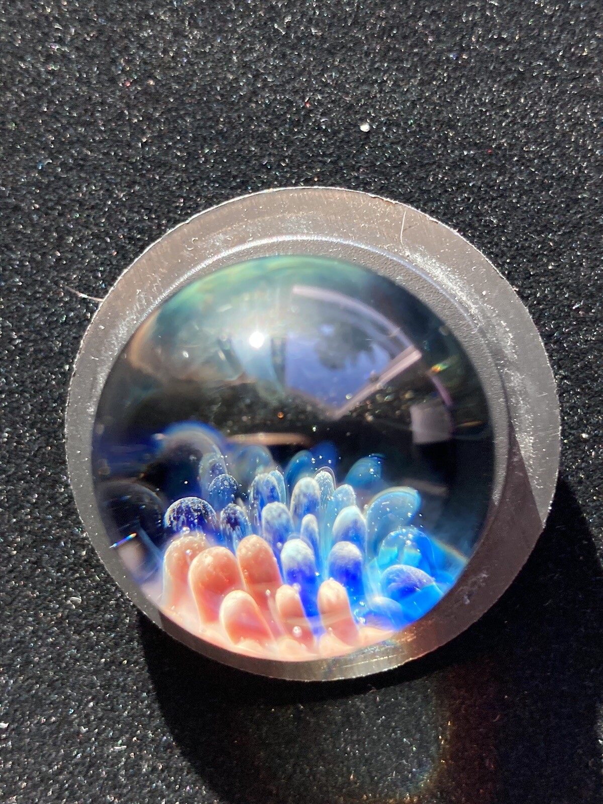 Glass Boro Marble Hand Made Art Implosion Sculpture Multi Color 25mm