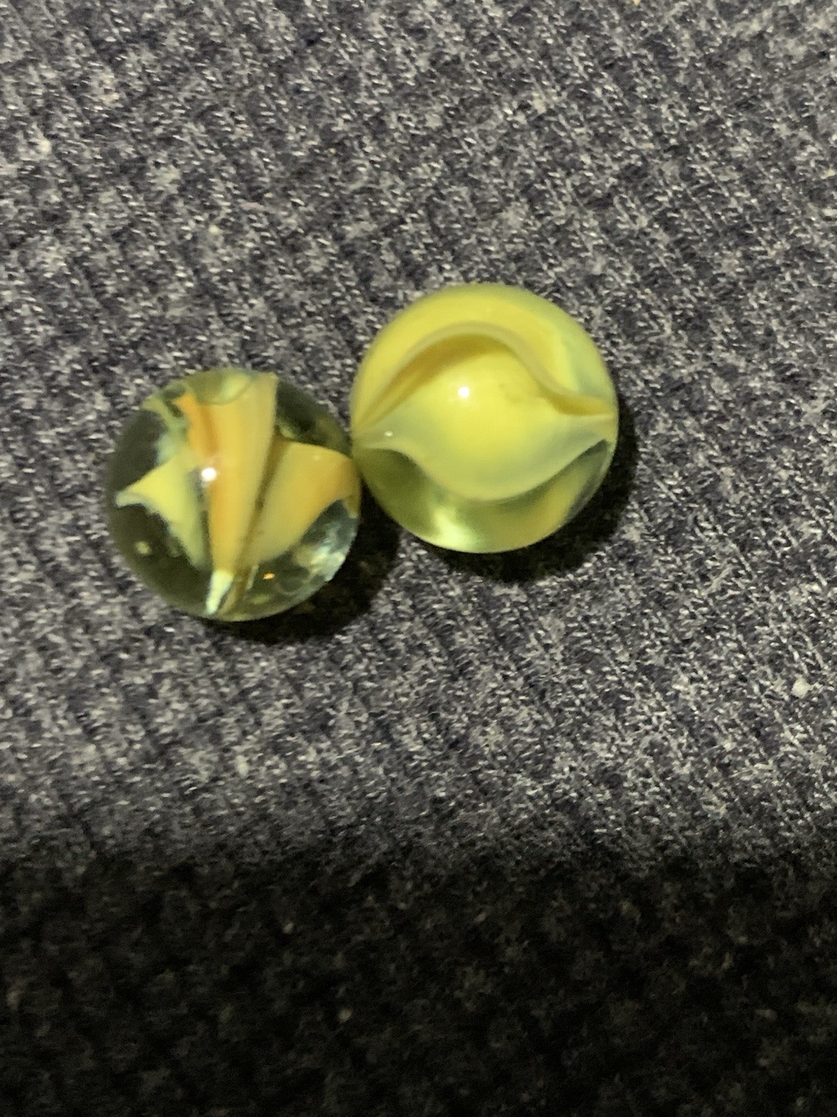 2 HTF Blended 3 Color Pewe Cateye Marbles Mint Condition