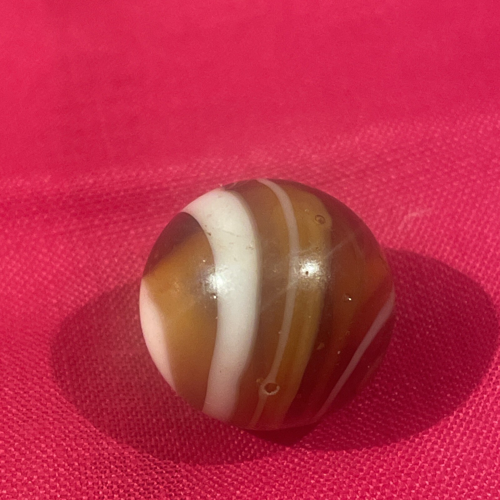 Vintage MF Christensen & Son MFC or CAC Slag Marble, 17.6 MM 0.68 in, VG