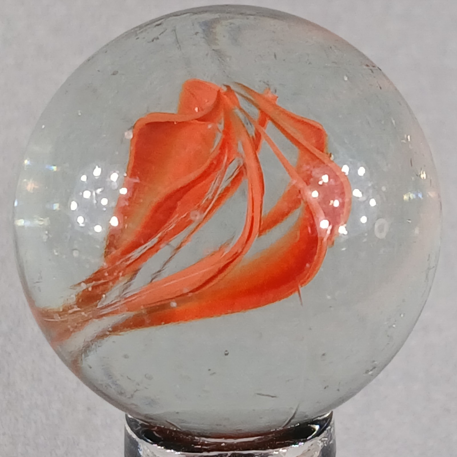 Large Vintage Imported Cat’s Eye Marble .99 Inches Near-Mint Condition