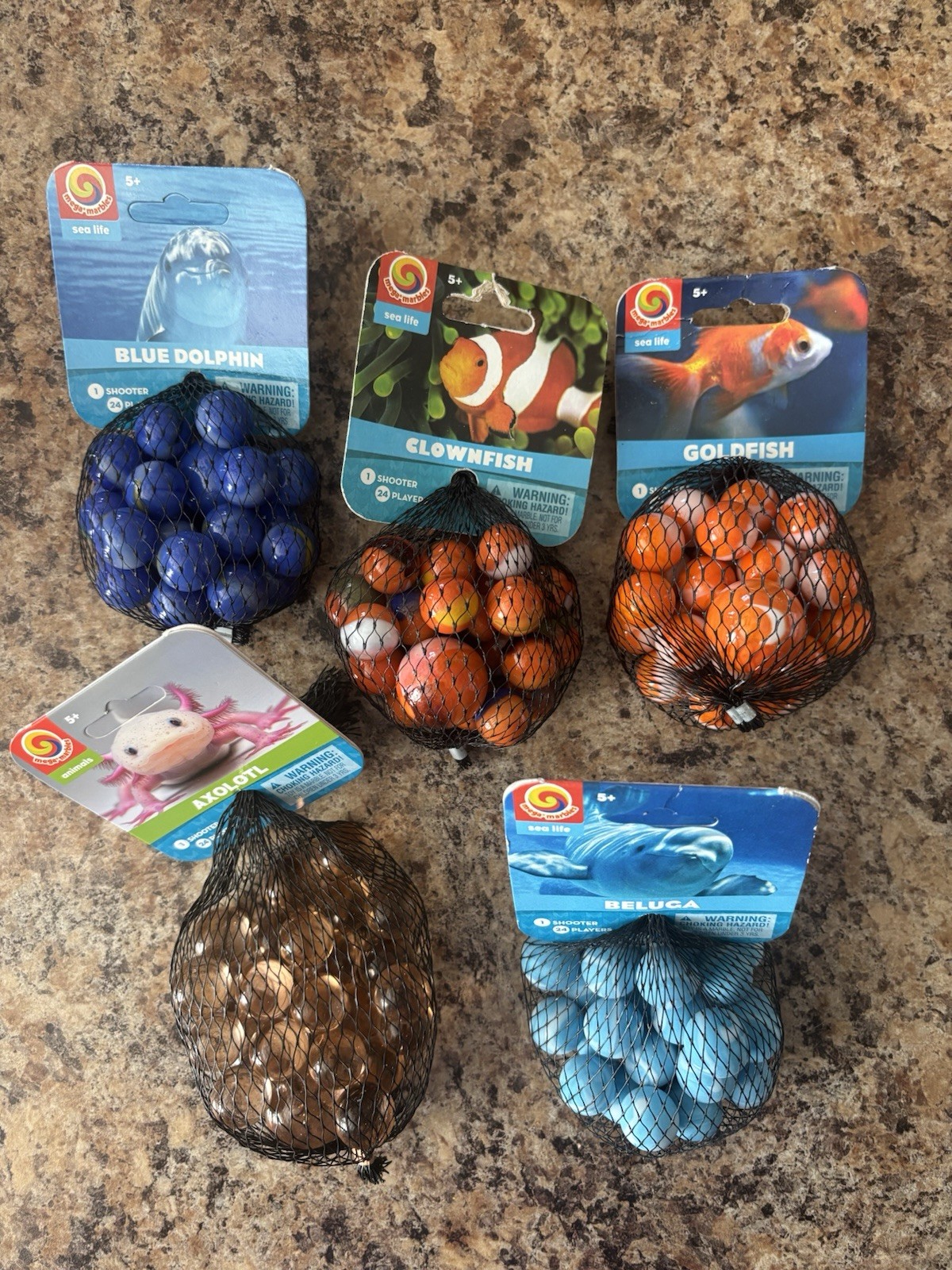 Lot of 5 Early Edition Mega Marbles Net Bags 2003-2009 Vintage Retired Vacor