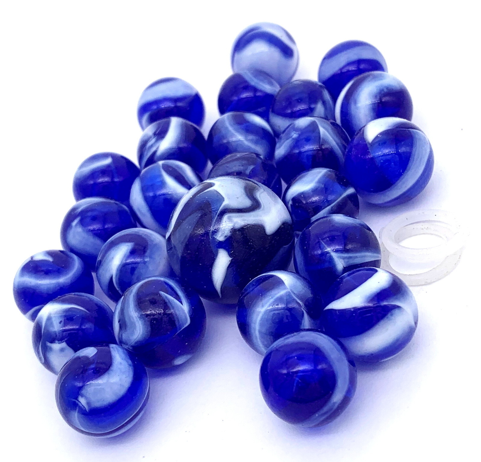 Net Bag 25 Neptune Glass Mega Marbles Translucent Blue Vacor 2004-2006