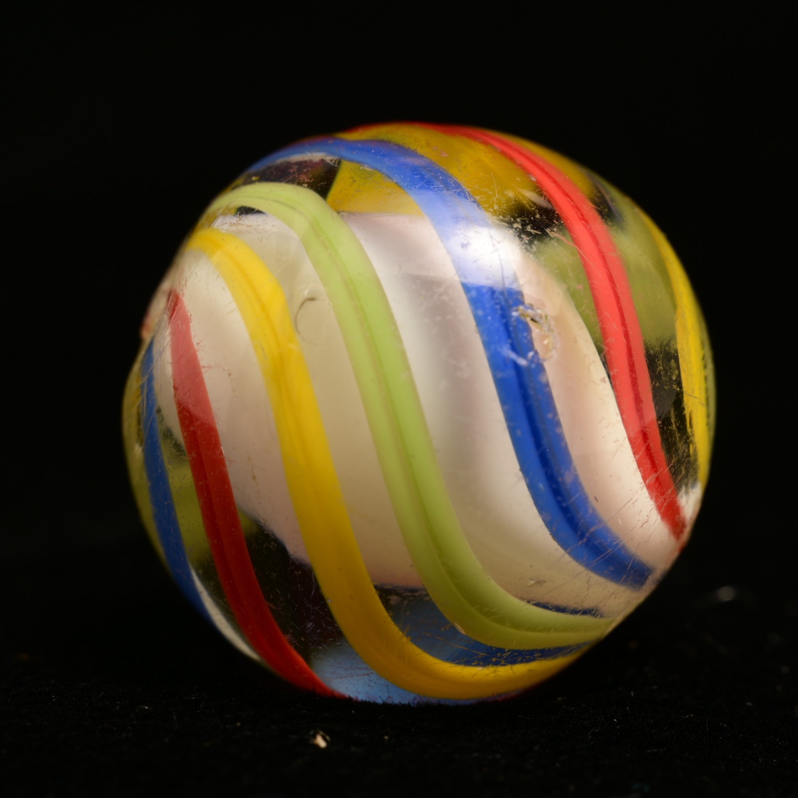 Solid Core German Handmade Antique Marble Primary Pinwheel Style 17.5mm 11/16”