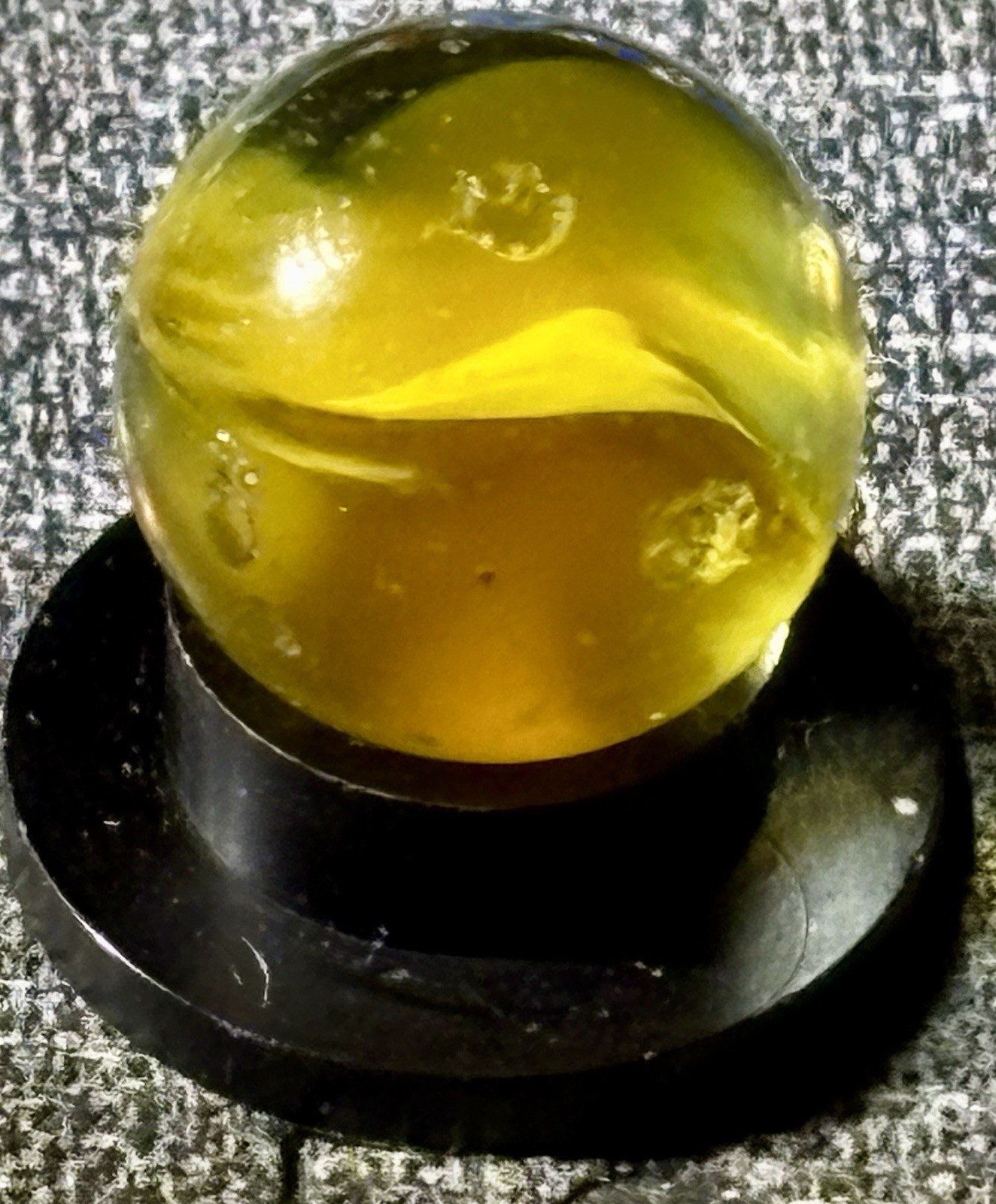 Vitro Pee Wee 4 Vein Saffron Cat’s Eye Marble .47”Some Play Wear See Pics