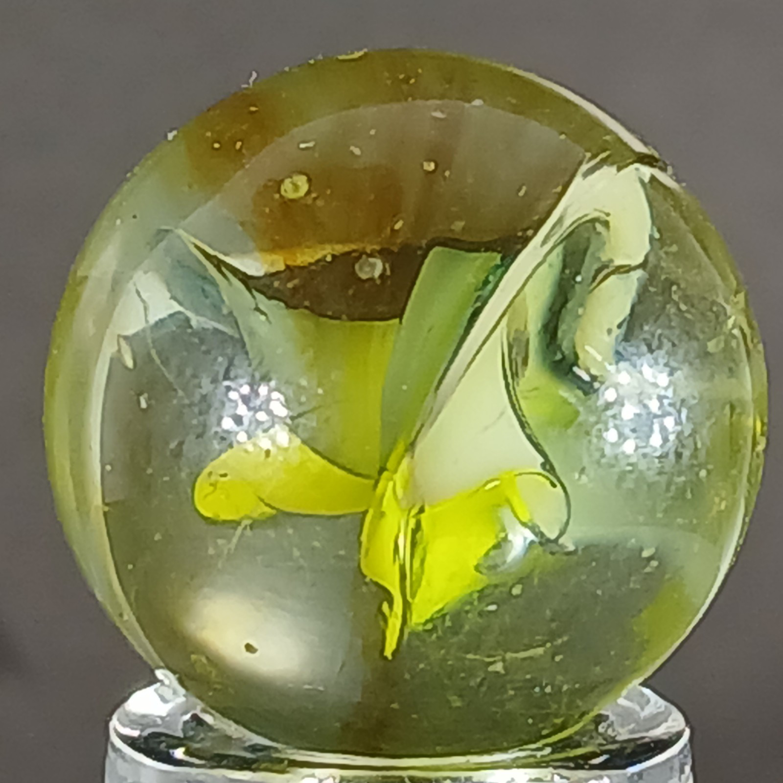 Vintage Tri-Color Hybrid Cat’s Eye Marble .59 Inches Near-Mint Condition