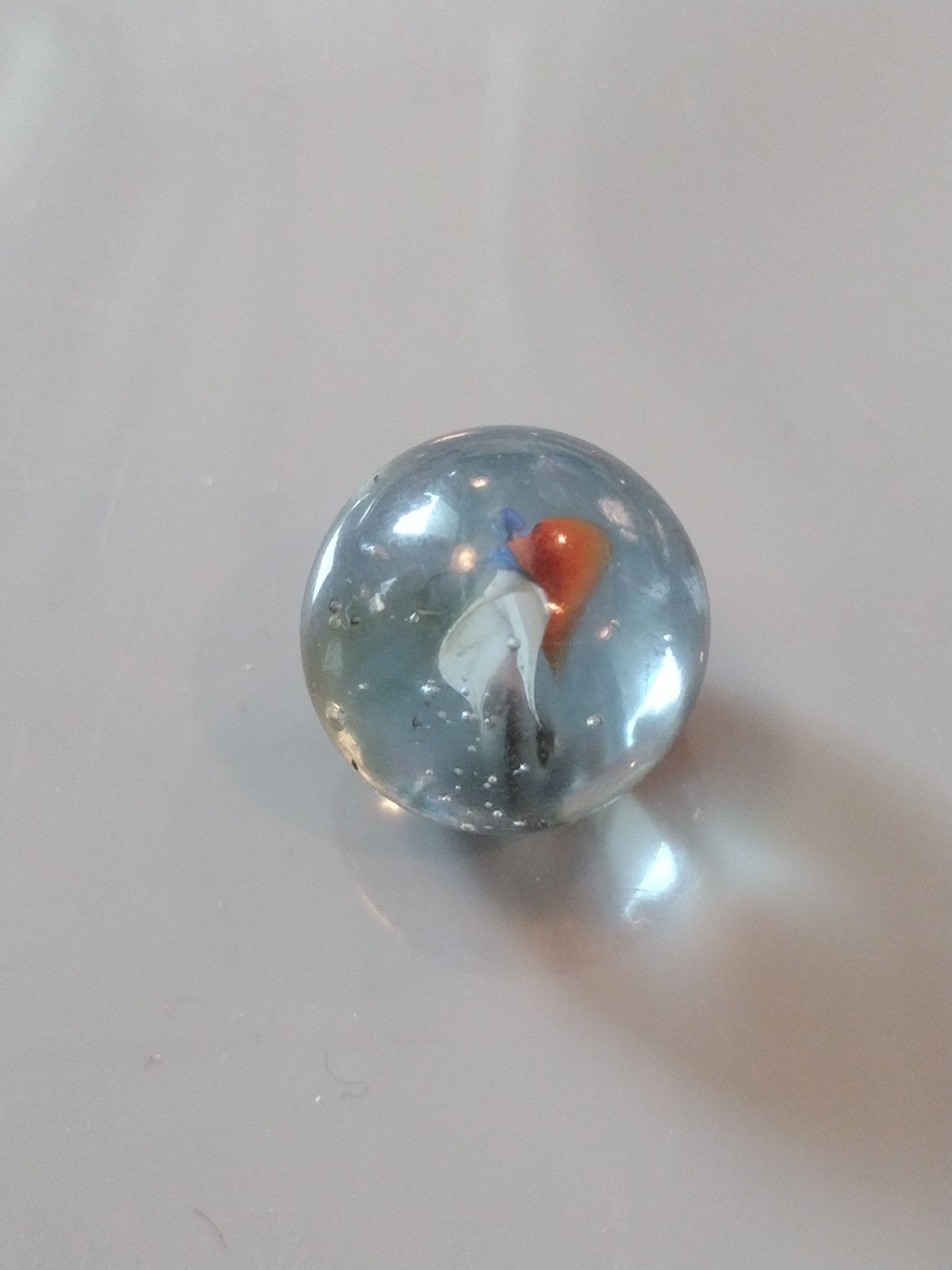USA Red White Blue Glass Marble 16mm Catseye