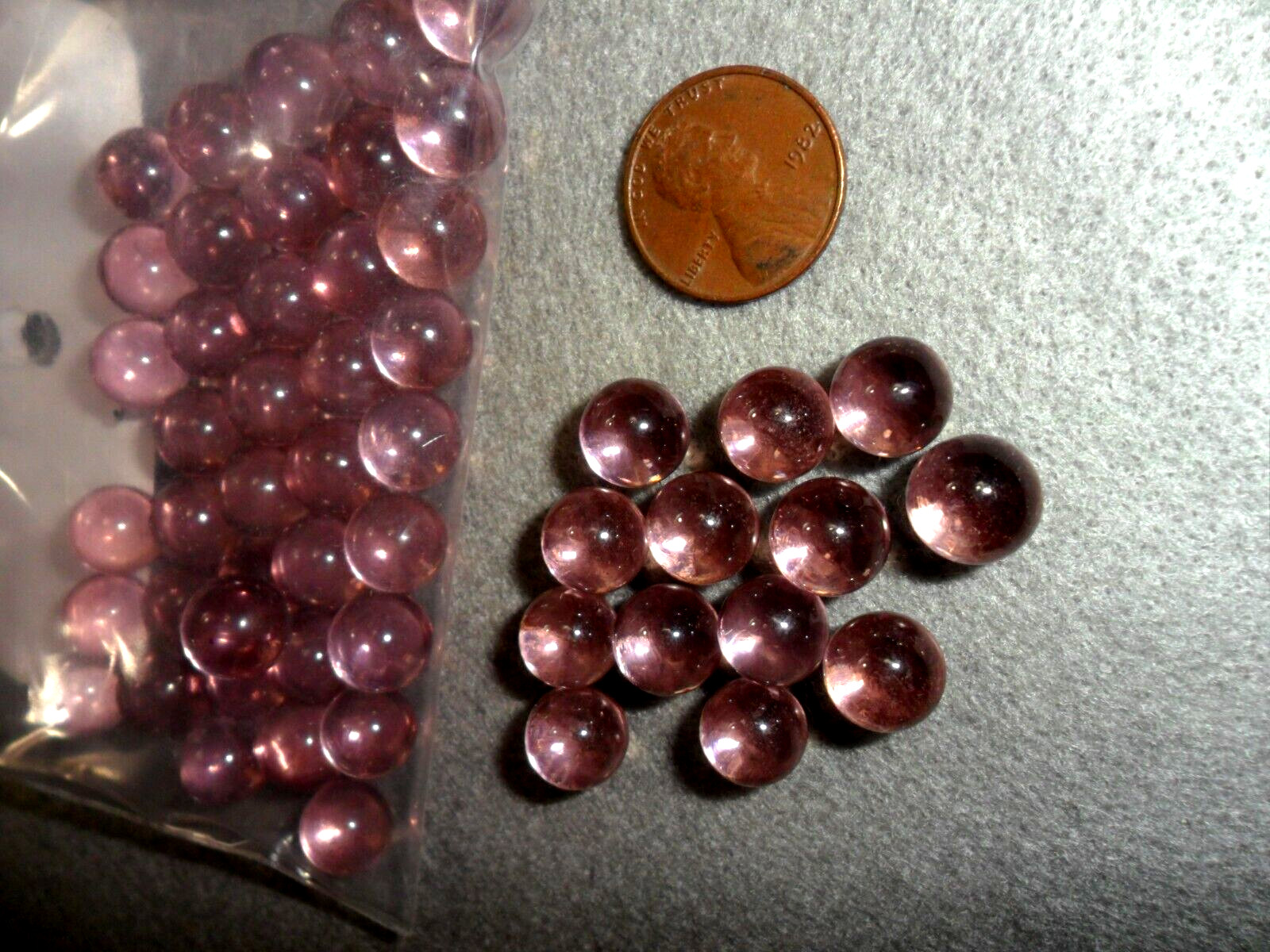 Vintage Small Pink Glass West Virginia Marbles – Approximately 9mm