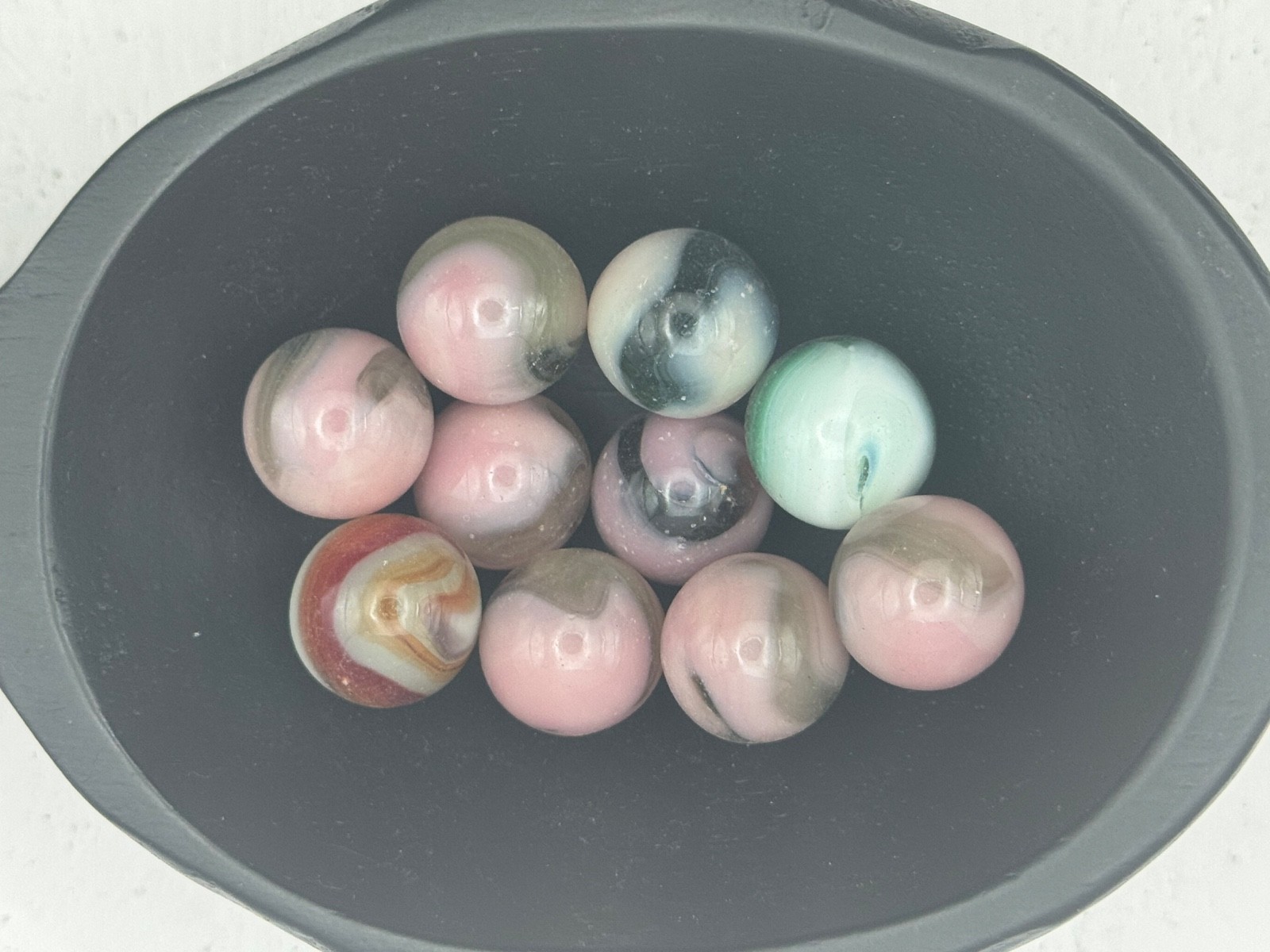 10x 5/8″ Jabo Classics Marbles Lot Blue, Gray Non-UV