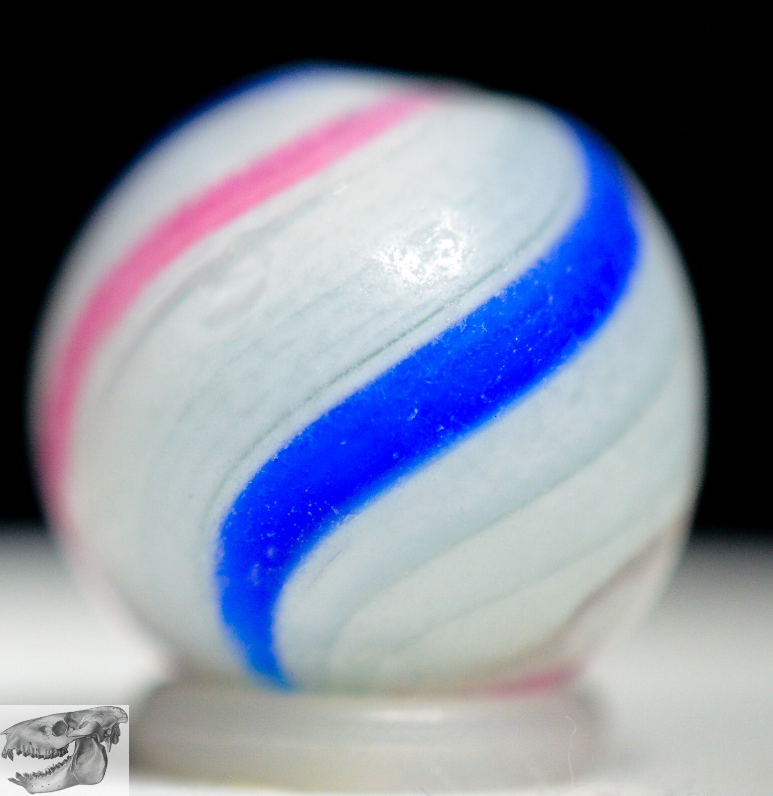 Handmade Peppermint Swirl Marble, 11/16 in, Near Mint, Germany, 1860-1920, S1197