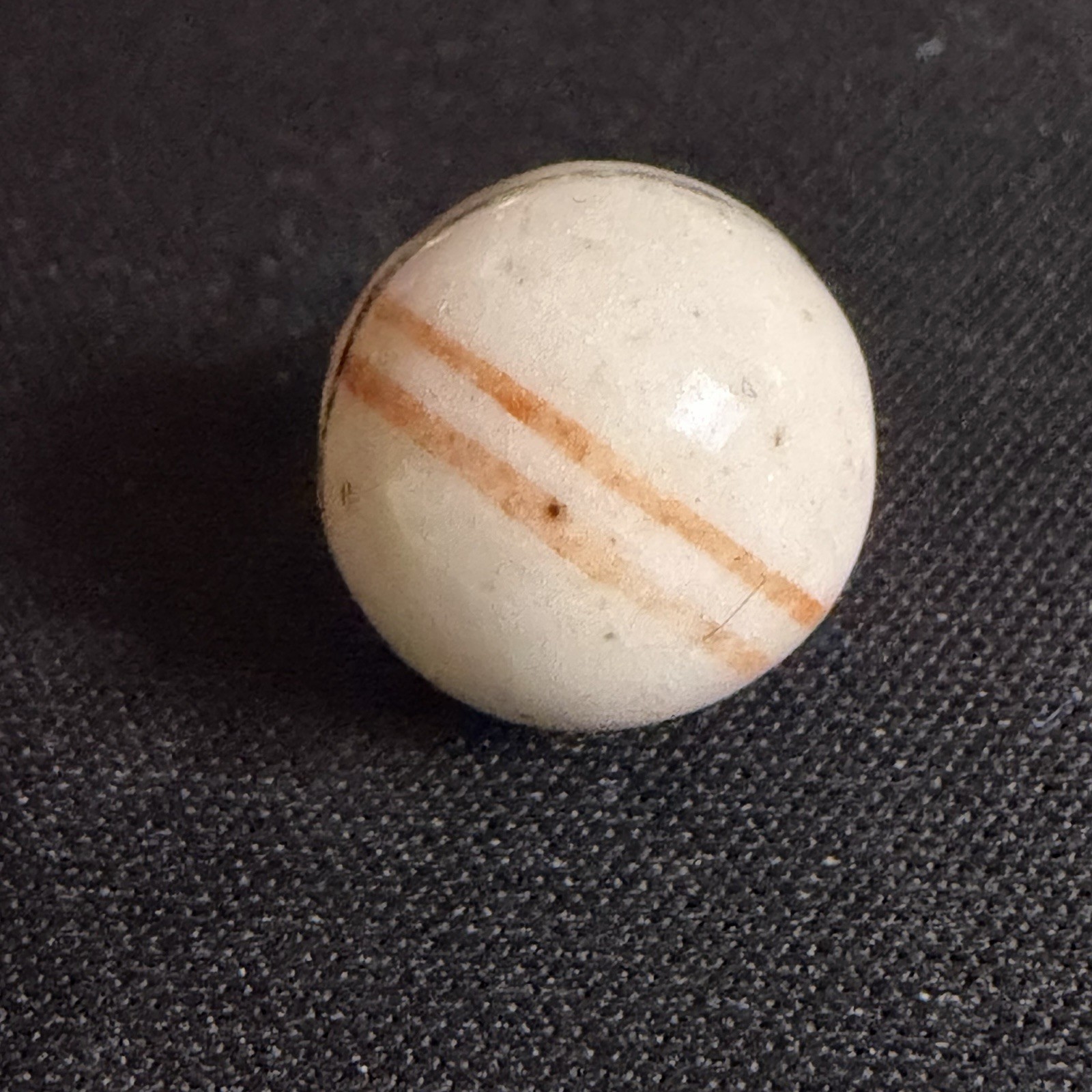 Vintage Antique Handmade Glazed China Clay Painted Striped Marble .54″