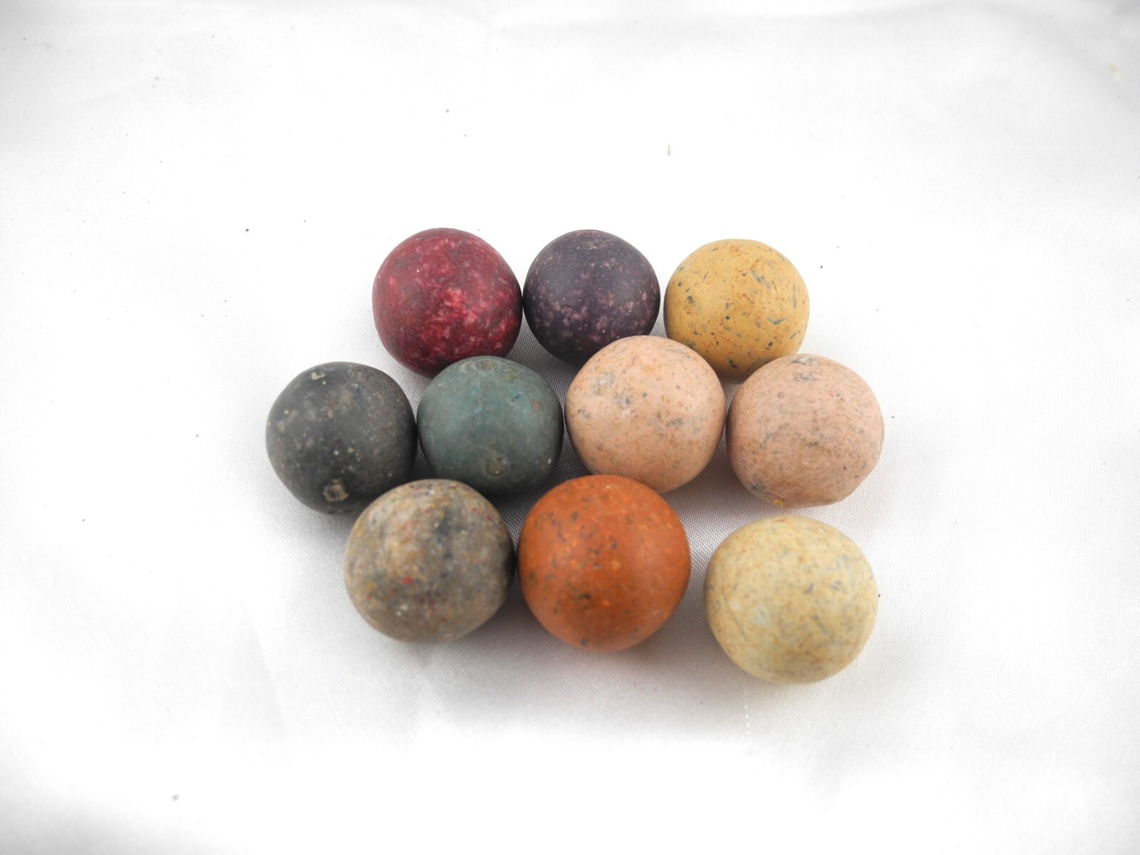 10 Colorful Clay marbles