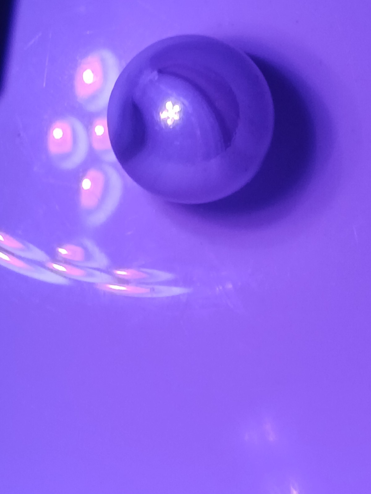 Christensen Slag Marble,Amethyst Purple/Opaque White Swirls 1905–1925 UV Pics