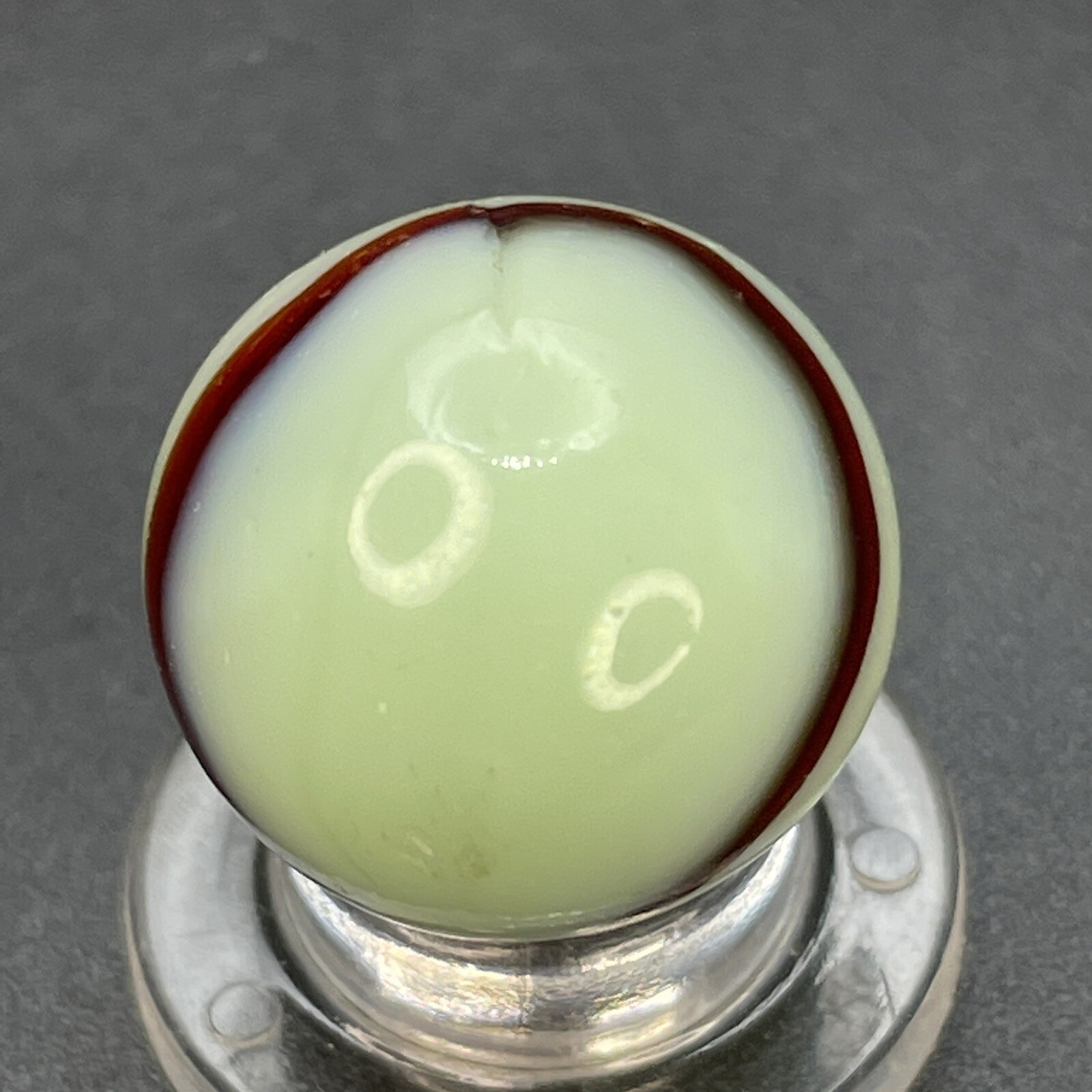 UV Active Blood Red Striped Peltier Or Kokomo Marble Vintage Marbles 0.629”