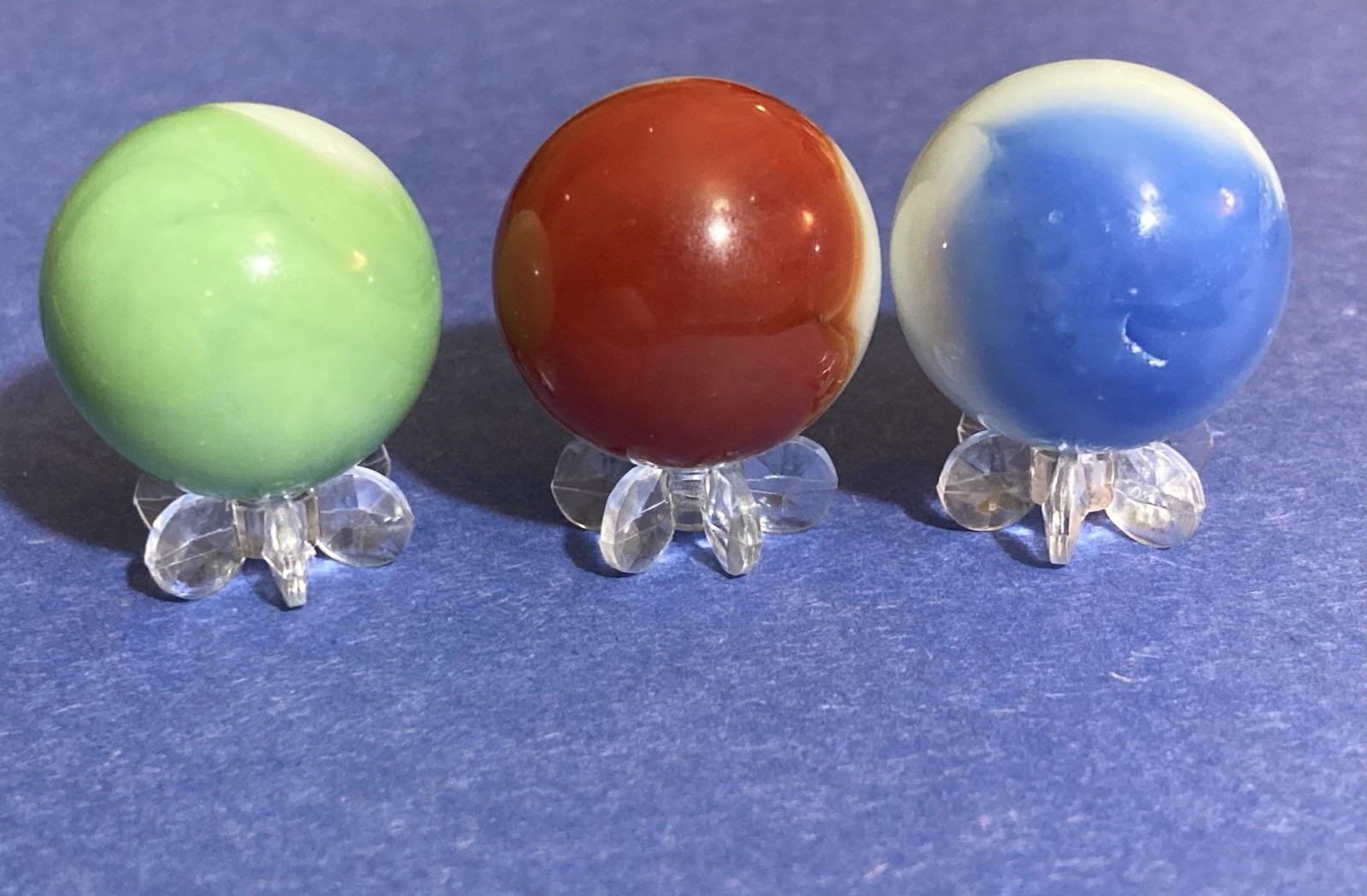 Vitro Agate Akro Agate Marble King (3)pcs Lot .96”-.97”
