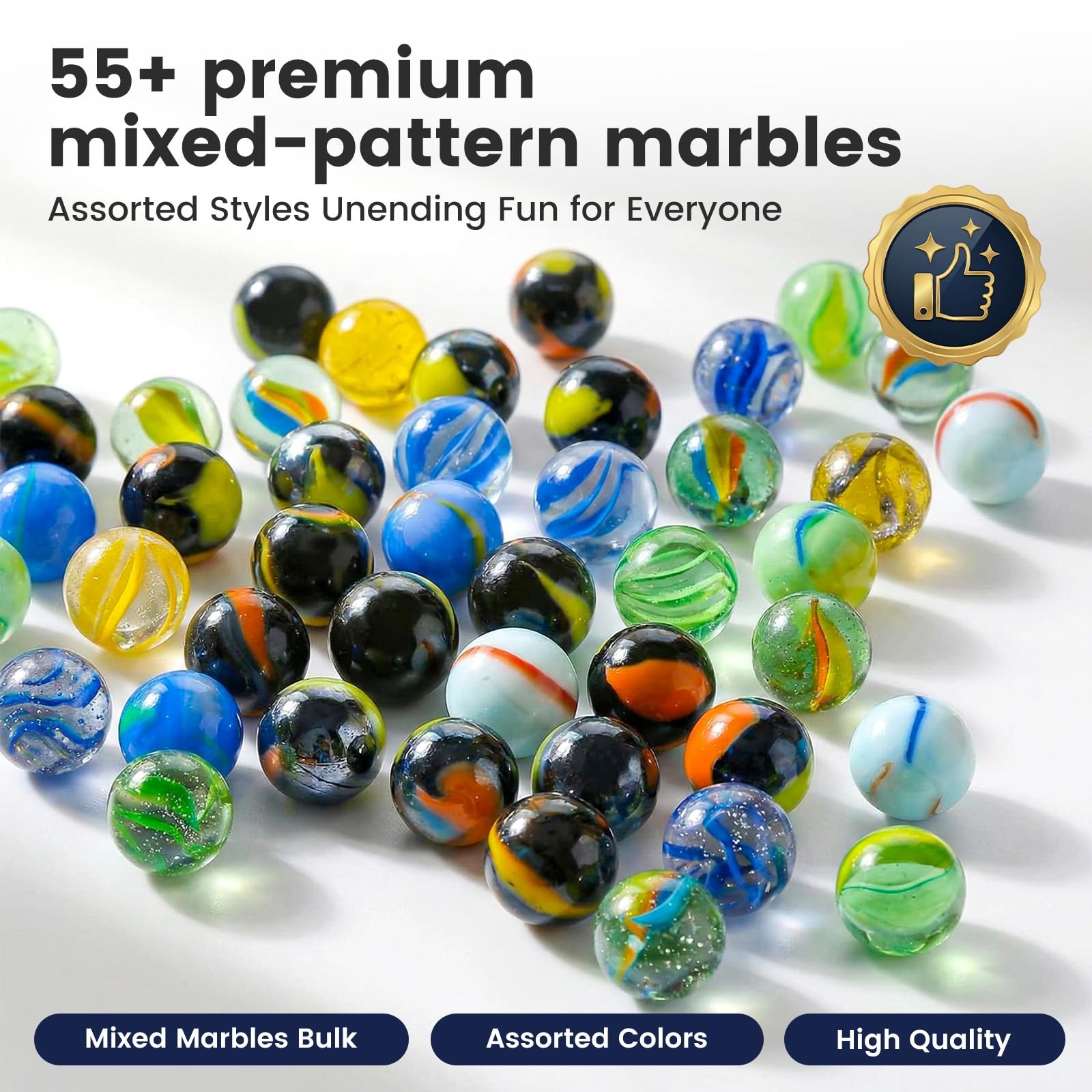 Colorful Glass Marbles, 0.6 inch Marbles Bulk for Kids Marble Games,DIY and H…