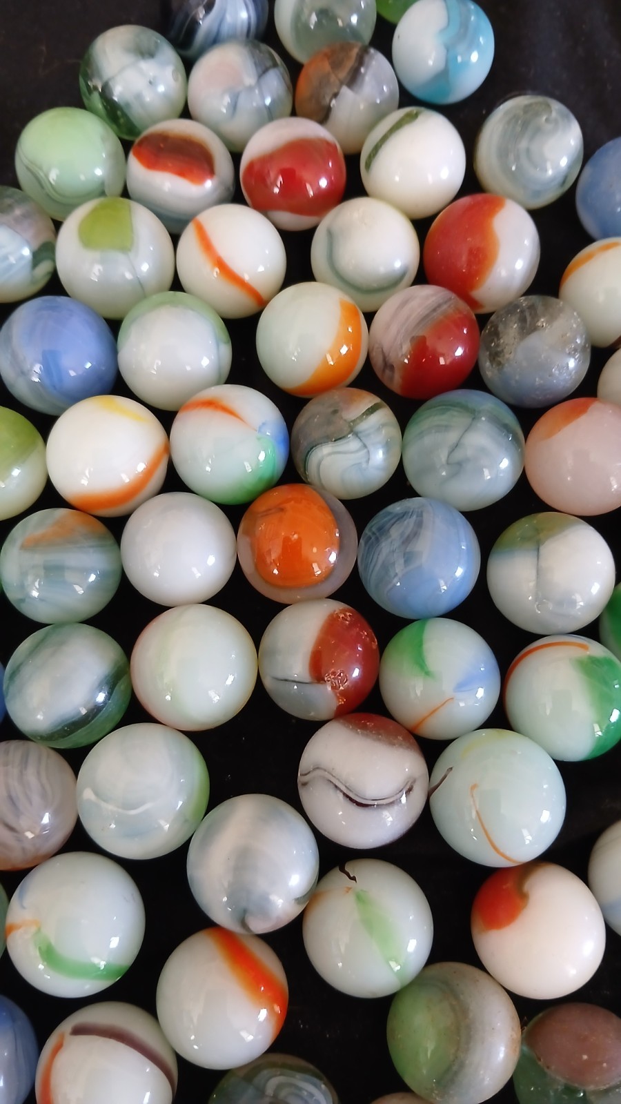 Lot of 100 Vintage Swirl Marbles