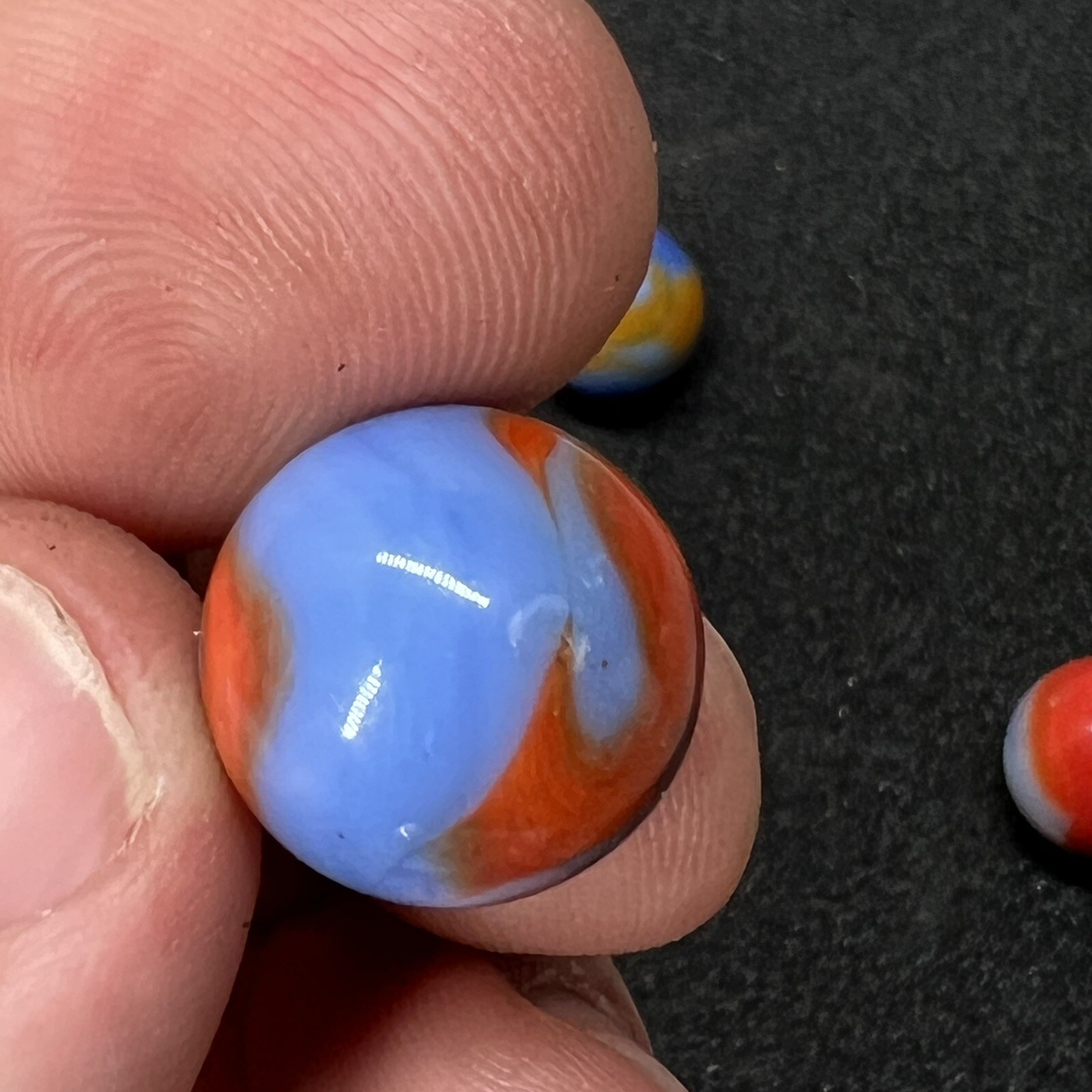 (8 Lot) Old VTG Akro Agate Peltier Glass Swirl Popeye Marble .6 Inches Nice