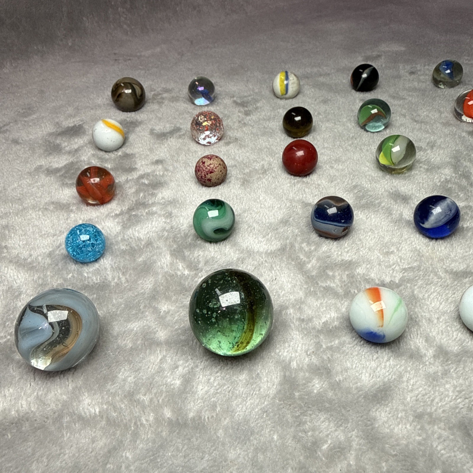 Random Lot of 25 Vintage Marbles, Assorted Colors/Styles/Sizes/Makers free ship!